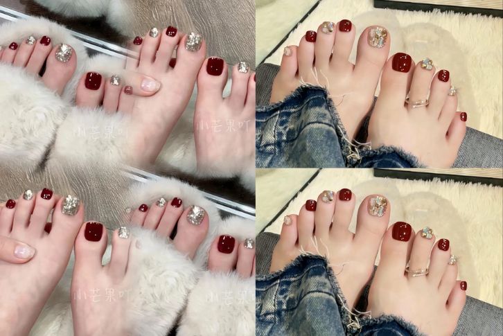 100+ Mẫu nail chân màu đỏ đẹp, quyến rũ & tôn da sang chảnh 2026