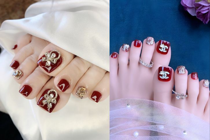 100+ Mẫu nail chân đính đá đẹp, sang trọng & tôn da hot trend 2026
